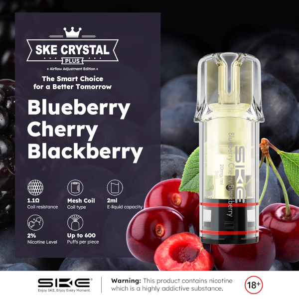 SKE Crystal Plus Pods Blueberry Cherry Blackberry 20mg/ml