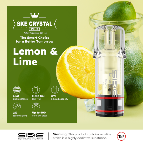 SKE Crystal Plus Pods Lemon & Lime 20mg/ml