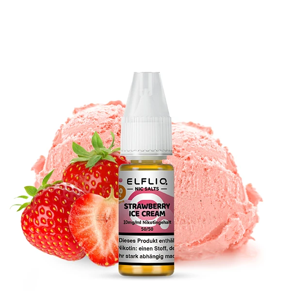 ELFLIQ NicSalt Liquid Strawberry Ice Cream 10mg