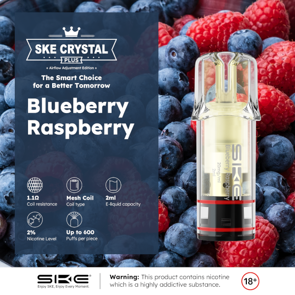 SKE Crystal Plus Pods Blueberry Raspberry 20mg/ml